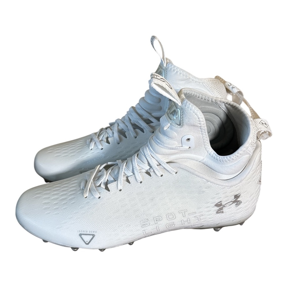Under Armour Spotlight Lux MC 2.0 Football Cleats White,Metallic,Size 12,NWOT